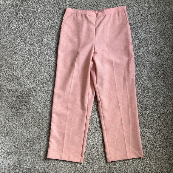 🦋 NWT Alfred Dunner Peach Pull On Trousers Proportioned Short Formal Pastel 14 - Picture 1 of 6